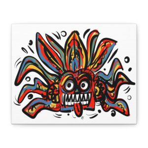 Gara Yaka Traditional Sri Lankan Mask - Abstract Canvas Wall Art