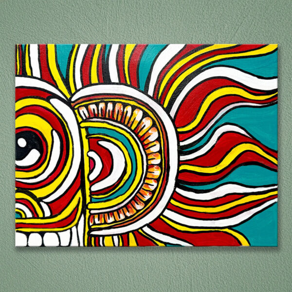 Original Hand Painted Vibrant Tribal Abstract canvas Art