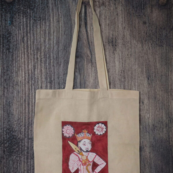 Hand-Painted Royal Portrait Tote Bag – Artistic Canvas Bag